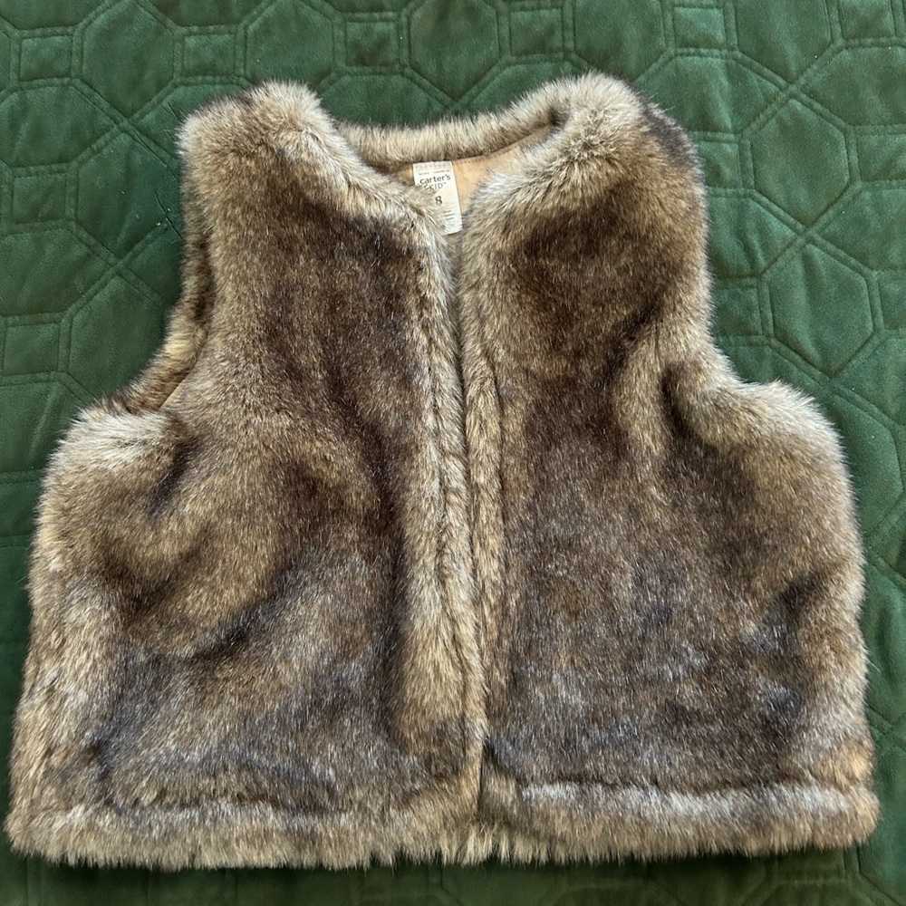 Girls Carters Fur Vest